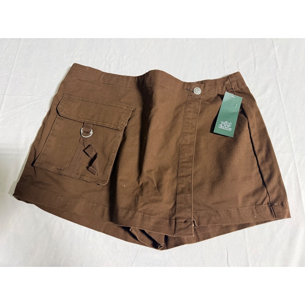Wild Fable Womens Cargo Skort Dark Brown Mini Skirt Shorts Size M 331 05 5944